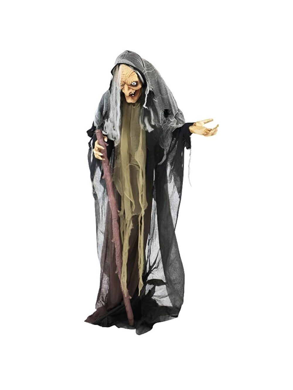 Life-Size Scary Poseable Talking Witch, Halloween Animatronic